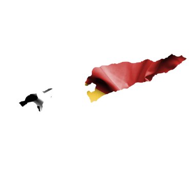 izole üzerine beyaz bayrak sallayarak ile Doğu timor Haritası