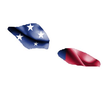 izole üzerine beyaz bayrak sallayarak ile samoa Haritası