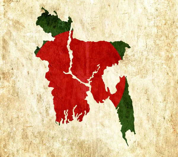 Mapa de papel do vintage de Bangladesh — Fotografia de Stock