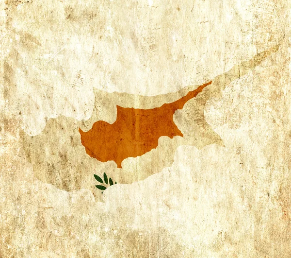 Vintage papier kaart van Cyprus — Stockfoto