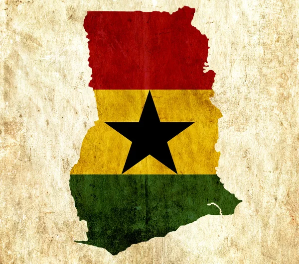Vintage papírovou mapu Ghana — Stock fotografie