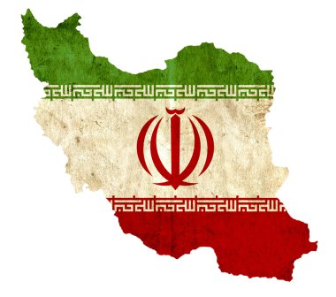 Vintage kağıt harita İran