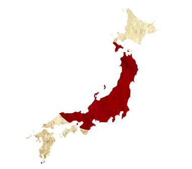 Japonya Haritası Vintage kağıt