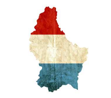 Vintage kağıt harita Lüksemburg