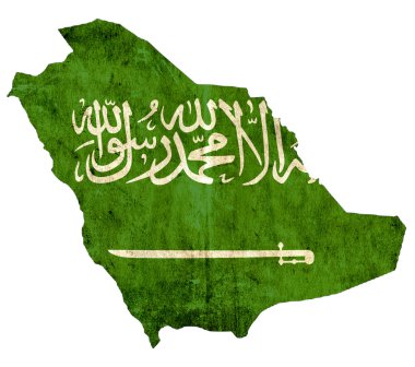 Vintage kağıt harita, Suudi Arabistan