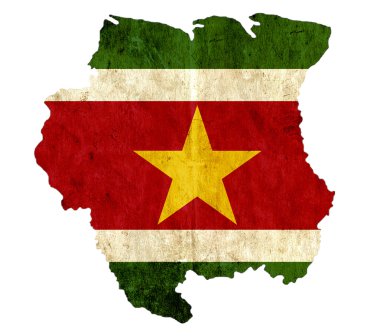 Surinam Haritası Vintage kağıt