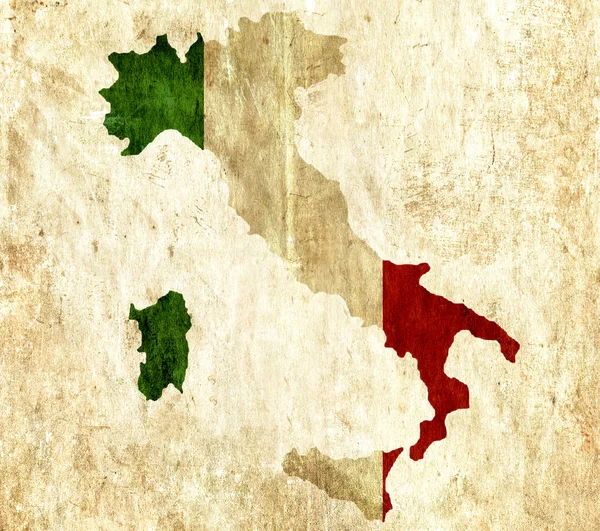 Vintage papierowej mapy Włoch — Zdjęcie stockowe