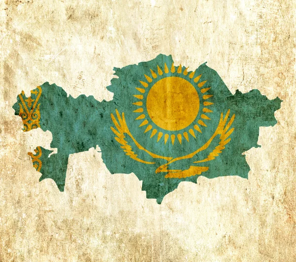 Vintage paper map of Kazakhstan
