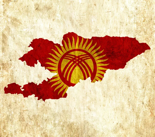 Altpapierkarte von Kyrgyzstan — Stockfoto