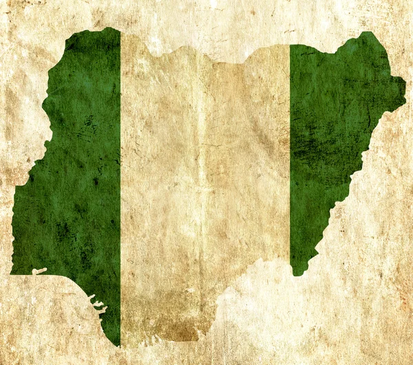 Carte papier de Nigeria vintage — Photo