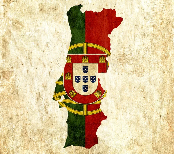 老式的纸质地图的葡萄牙 — 图库照片