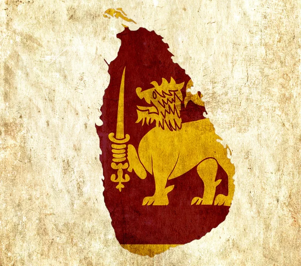 Vintage papierowej mapy Sri Lanki — Zdjęcie stockowe