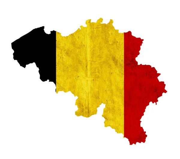 Vinobraní papír mapa Belgie — Stock fotografie