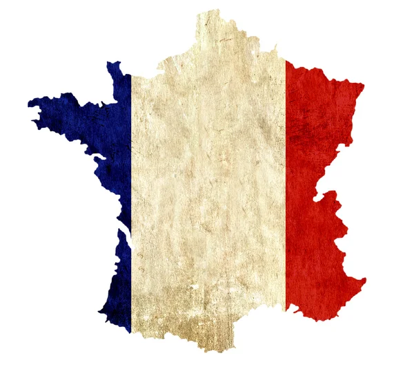Урожай папір мапа Франції — стокове фото