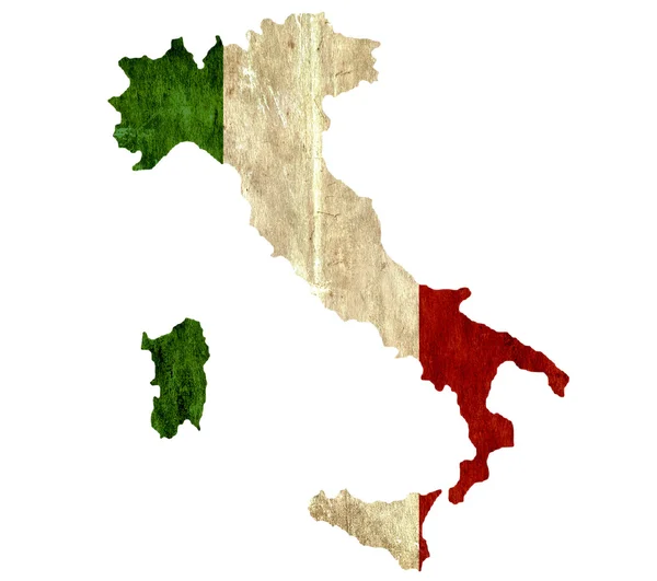 老式的纸质地图的意大利 — 图库照片