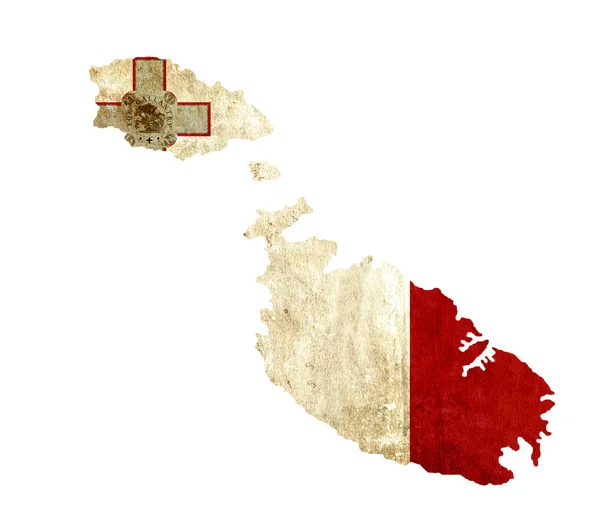 Vintage kağıt harita Malta — Stok fotoğraf