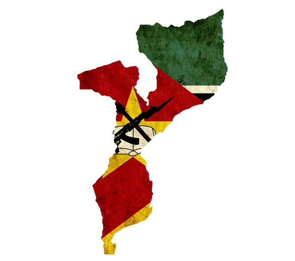 Vintage papier kaart van Mozambique — Stockfoto