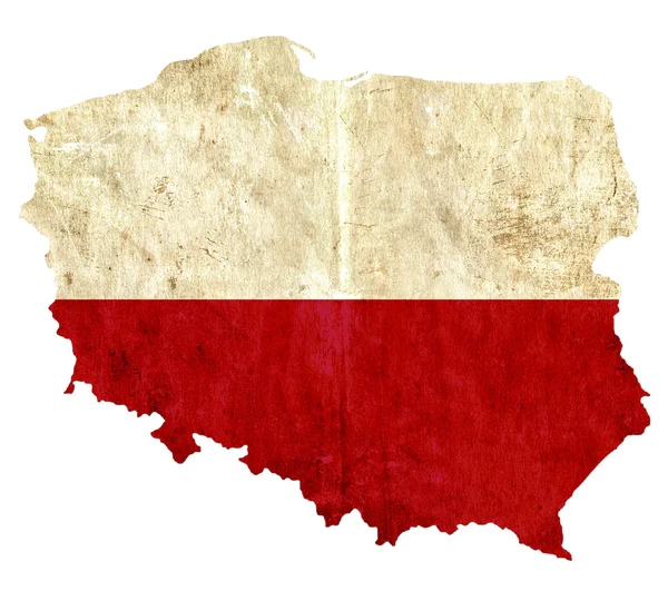 Vintage paper map of Poland — Stock Photo, Image