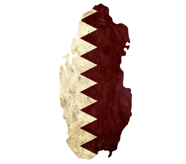 Vintage papier kaart van Qatar — Stockfoto