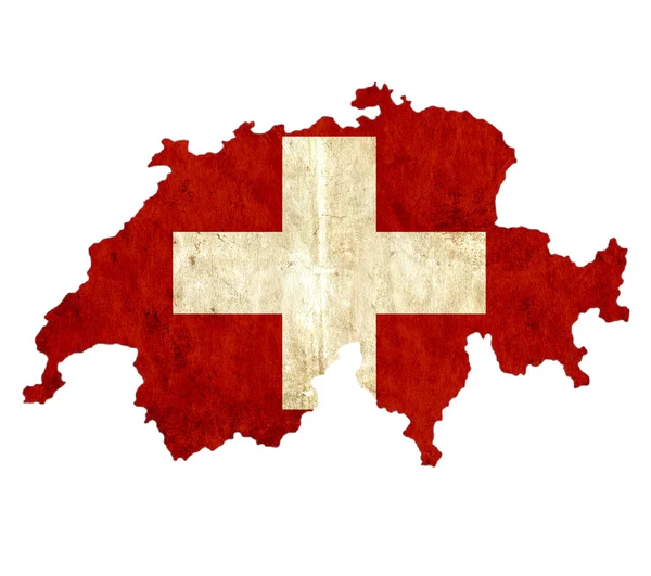 Vinobraní papír mapa Švýcarska — Stock fotografie
