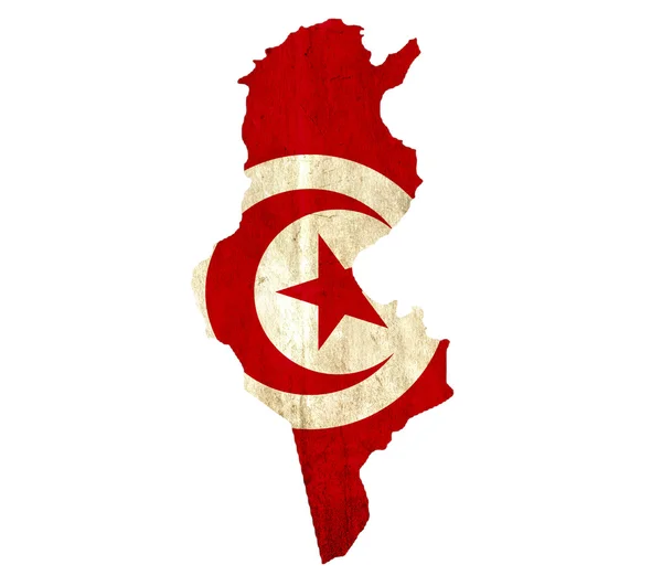 Vintage papír Tunézia Térkép — Stock Fotó