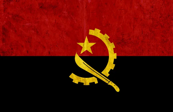 Grungy paper flag of Angola — Stock Photo, Image