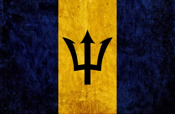 Nieczysty papier flaga Barbadosu — Zdjęcie stockowe