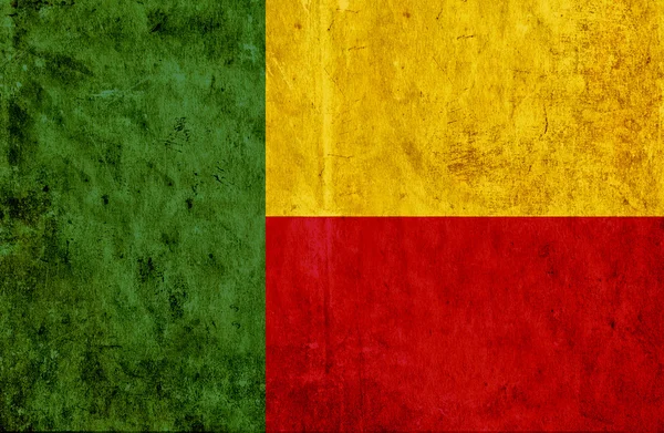 Grungy papier vlag van Benin — Stockfoto