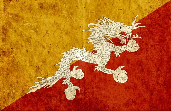 Nieczysty papier flaga Bhutanu — Zdjęcie stockowe