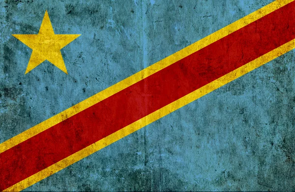 Kongo Demokratik Cumhuriyeti eski kağıt bayrak — Stok fotoğraf