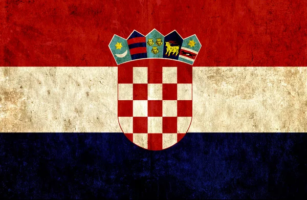 クロアチアの汚れた紙旗 — ストック写真