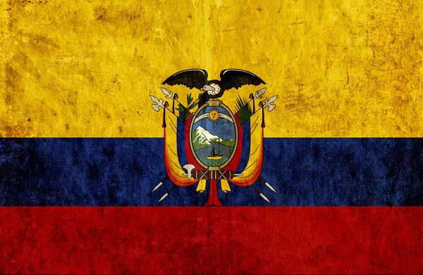 Grungy paper flag of Ecuador — Stock Photo, Image