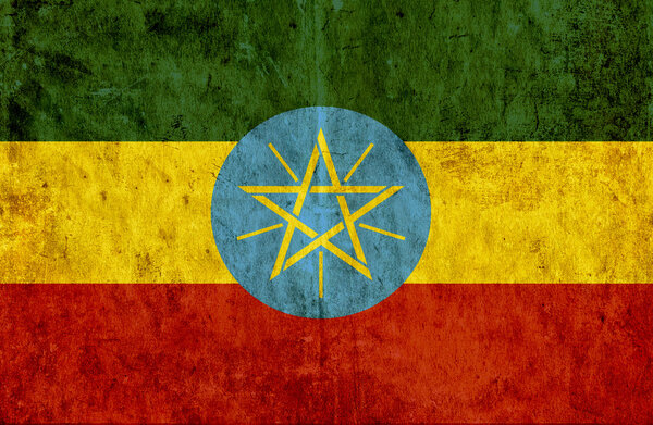 Грязный бумажный флаг Эфиопии
