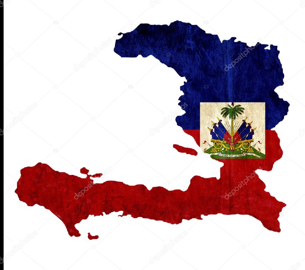 Vintage paper map of Haiti