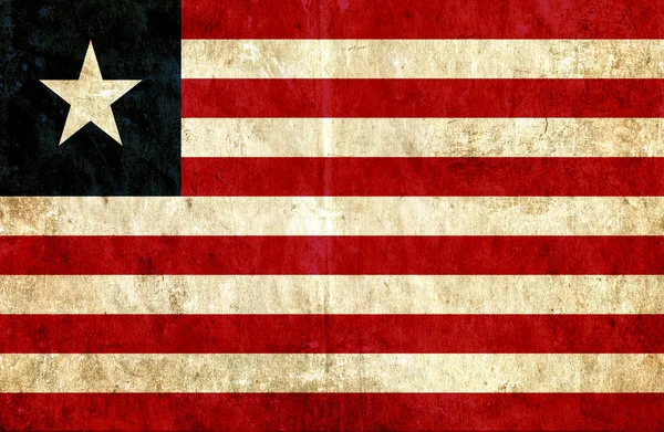 Grungy papier vlag van Liberia — Stockfoto