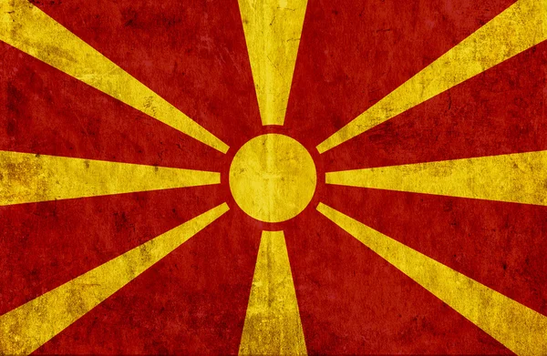 Bandeira de papel grungy de Macedonia — Fotografia de Stock