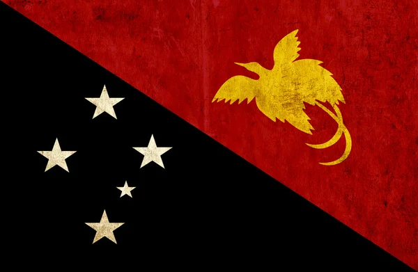 Nieczysty papier flaga Papui-Nowej Gwinei — Zdjęcie stockowe
