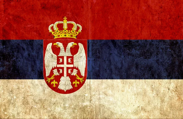 세르비아의 지저분한 종이 국기 — 스톡 사진