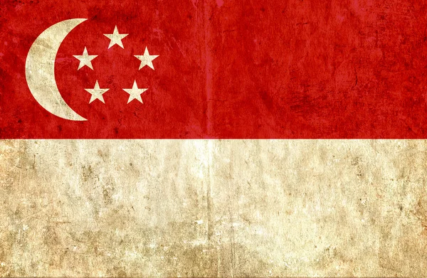 Грубый бумажный флаг Сингапура — стоковое фото