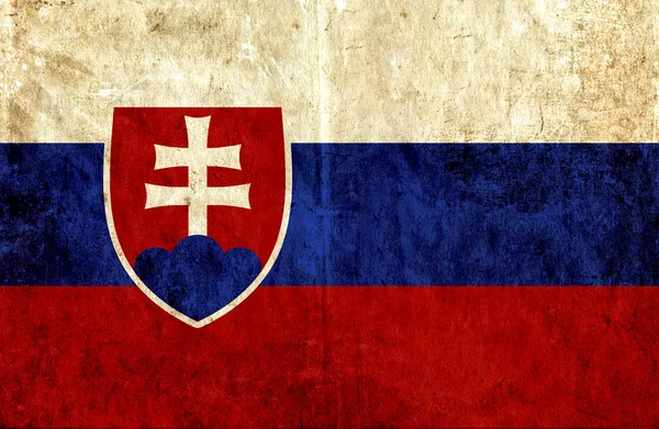 斯洛伐克的又脏又臭的纸制国旗 — 图库照片