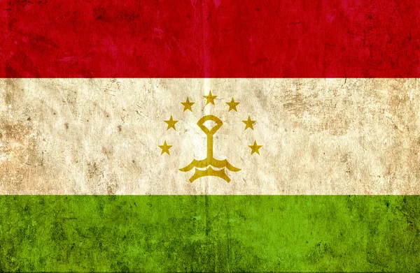 塔吉克斯坦的又脏又臭的纸制国旗 — 图库照片