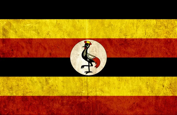 Bandeira de papel grungy de Uganda — Fotografia de Stock