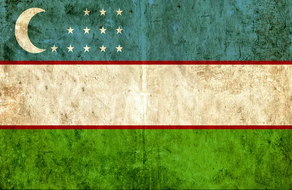 Grungy paper flag of Uzbekistan — Stock Photo, Image