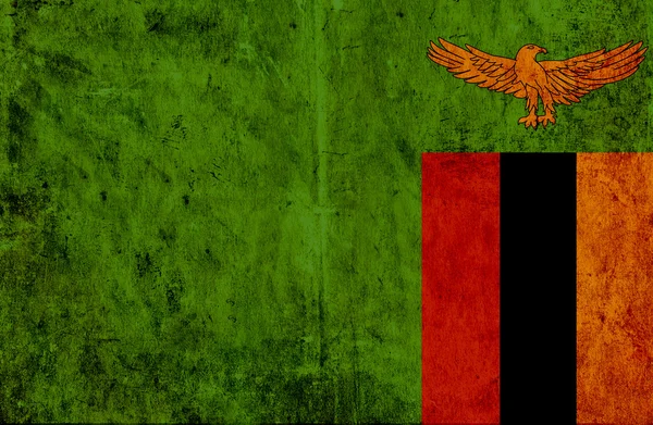 잠비아의 지저분한 종이 국기 — 스톡 사진