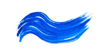 mavi boya fırçası darbesi beyaz arkaplanda izole