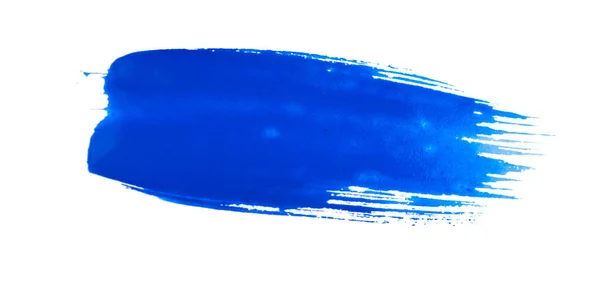 Синий Штрих Кистью Изолированы Белом Фоне — стоковое фото
