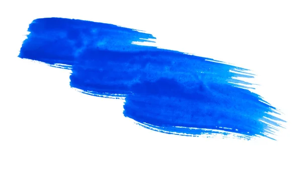 Pincel Azul Acidente Vascular Cerebral Isolado Fundo Branco — Fotografia de Stock
