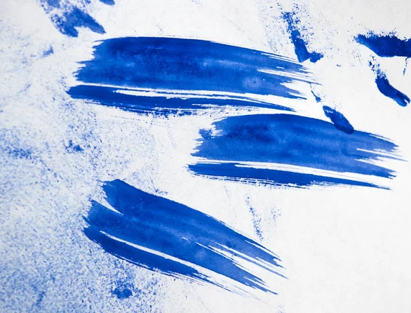 Set Pennello Tratto Blu Acquerello Isolato Sfondo Bianco — Foto Stock