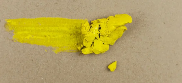 Желтый Мазок Кистью Абстрактная Ручная Роспись — стоковое фото