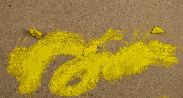 Żółty Pociągnięcie Pędzla Streszczenie Ręcznie Malowane — Zdjęcie stockowe